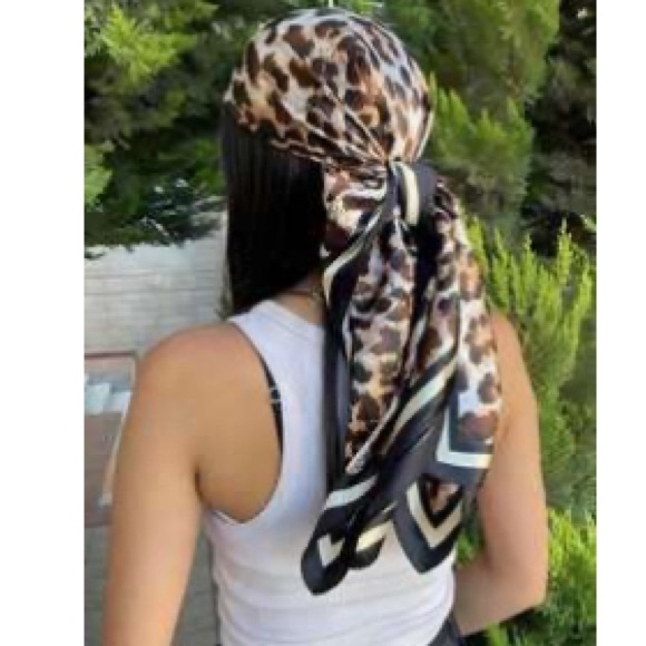 Leopard Print Silk Scarf - Picture 1 of 1